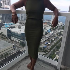 Green ribbed Top Shop dress